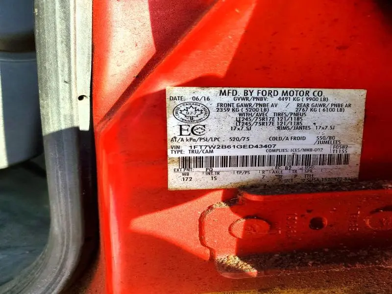 2016 FORD F250 SUPER DUTY  