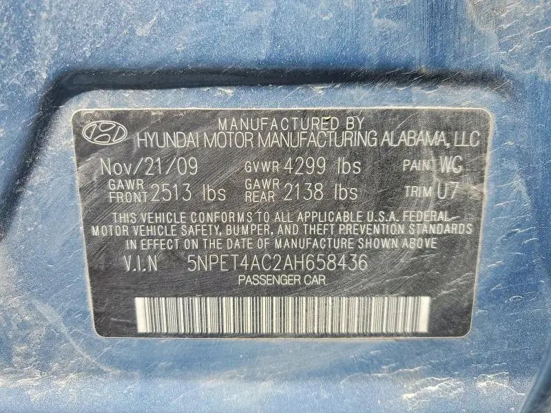 2010 HYUNDAI SONATA GLS  