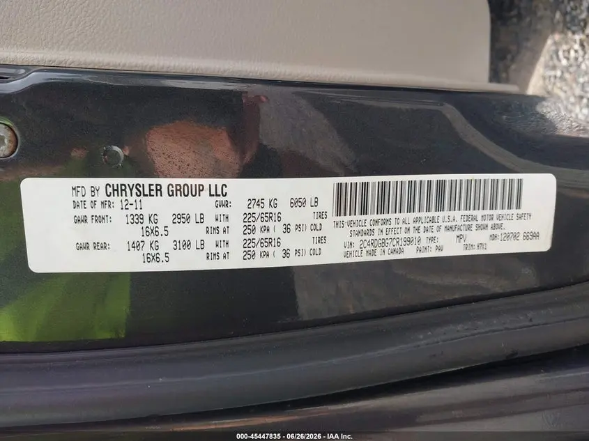 2012 DODGE GRAND CARAVAN SE/AVP