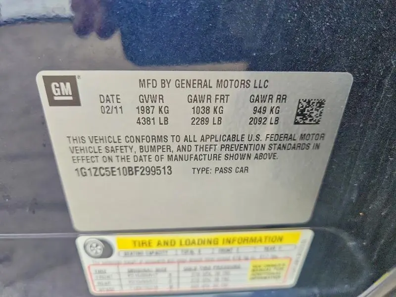 2011 CHEVROLET MALIBU 1LT  