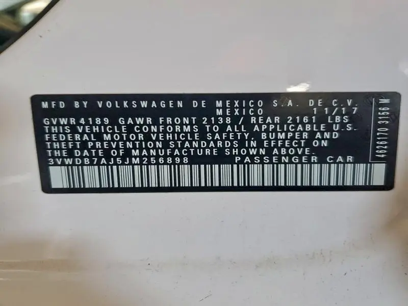 2018 VOLKSWAGEN JETTA SE  