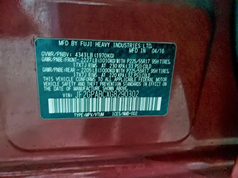 2016 SUBARU CROSSTREK PREMIUM  