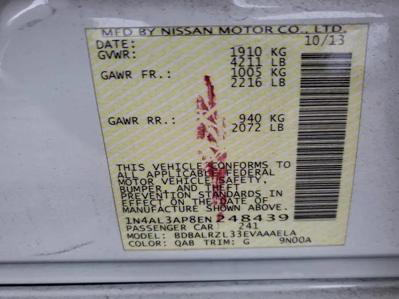 2014 NISSAN ALTIMA 2.5  