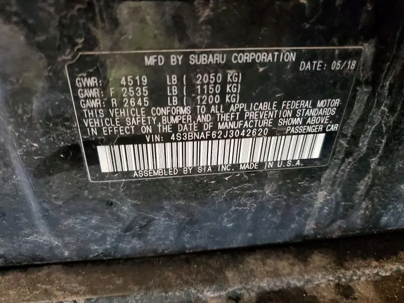2018 SUBARU LEGACY 2.5I PREMIUM  