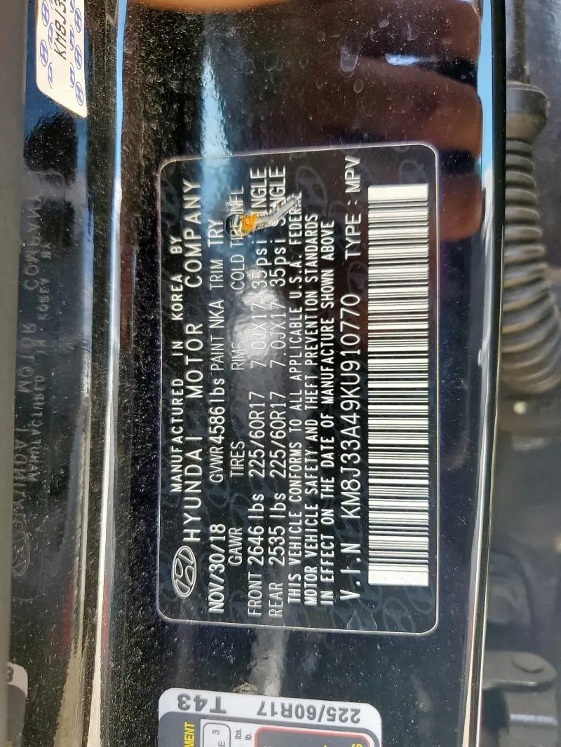 2019 HYUNDAI TUCSON LIMITED  