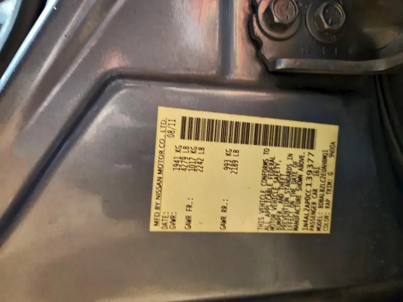 2012 NISSAN ALTIMA BASE  