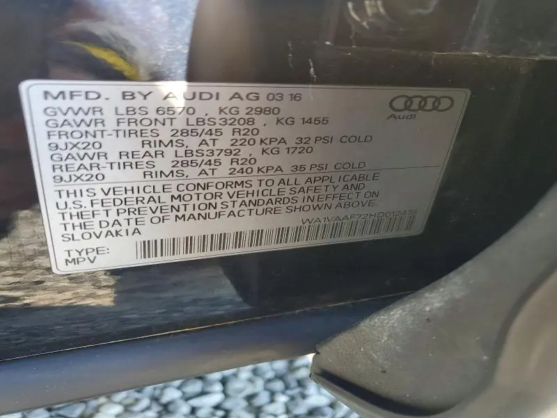 2017 AUDI Q7 PRESTIGE  