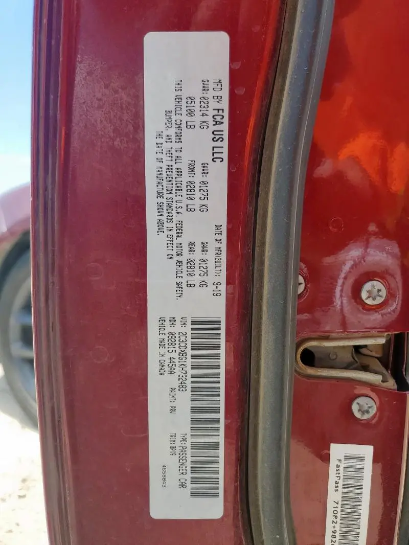 2019 DODGE CHARGER SXT  