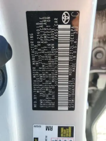 2020 TOYOTA COROLLA LE  