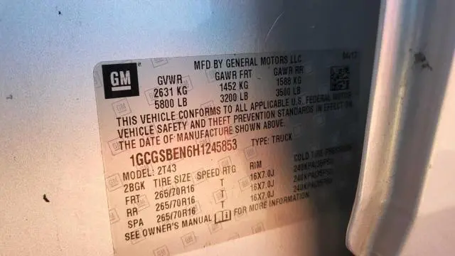 2017 CHEVROLET COLORADO   