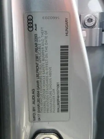 2017 AUDI A3 PREMIUM PLUS  