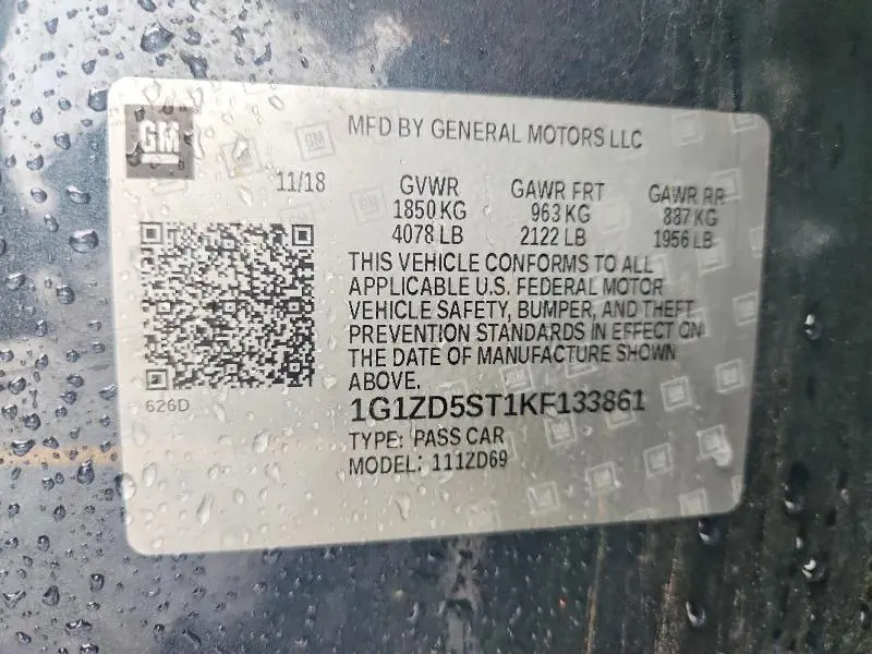 2019 CHEVROLET MALIBU LT  