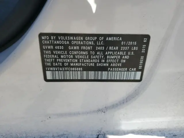 2015 VOLKSWAGEN PASSAT SE  