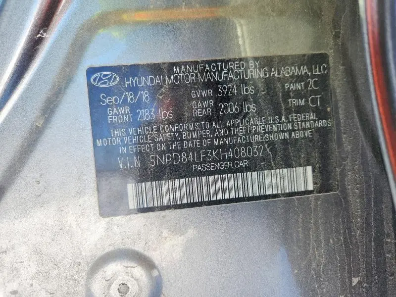 2019 HYUNDAI ELANTRA SEL  
