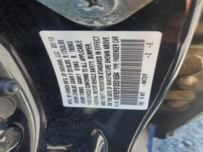 2013 HONDA CIVIC LX  