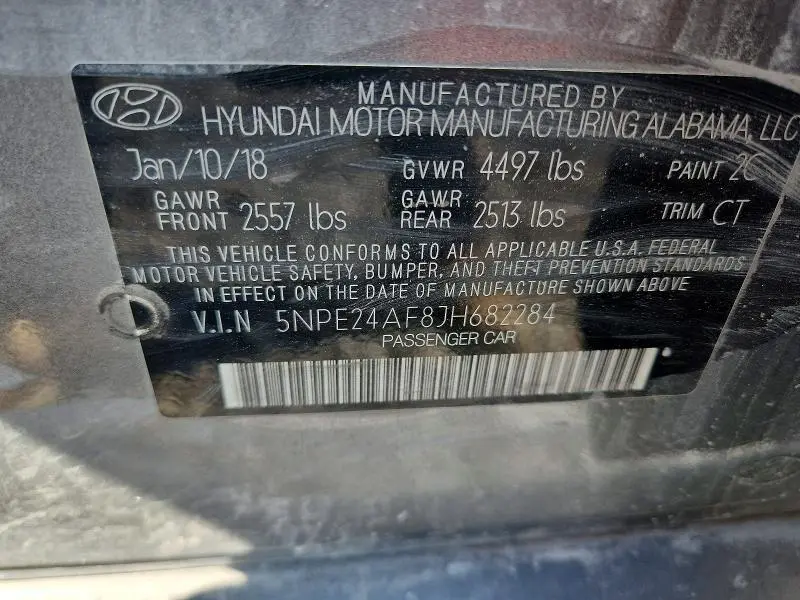 2018 HYUNDAI SONATA SE  
