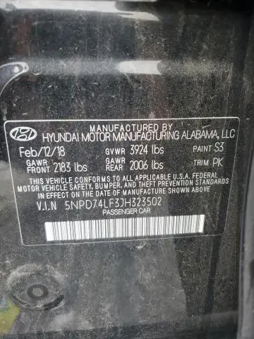 2018 HYUNDAI ELANTRA SE