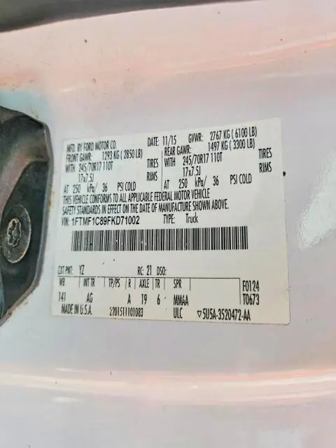 2015 FORD F150   