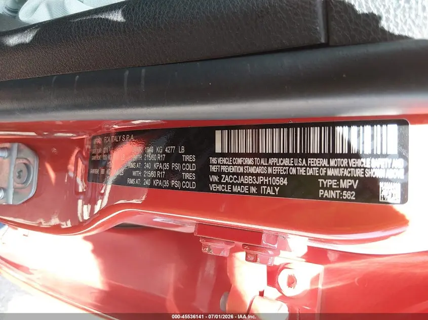 2018 JEEP RENEGADE LATITUDE FWD
