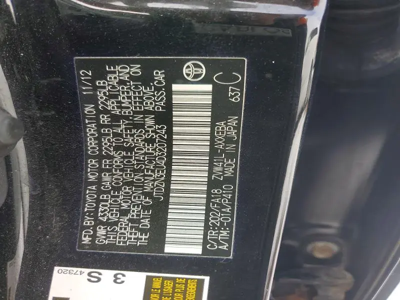 2013 TOYOTA PRIUS V THREE  