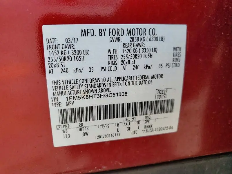 2017 FORD EXPLORER PLATINUM  