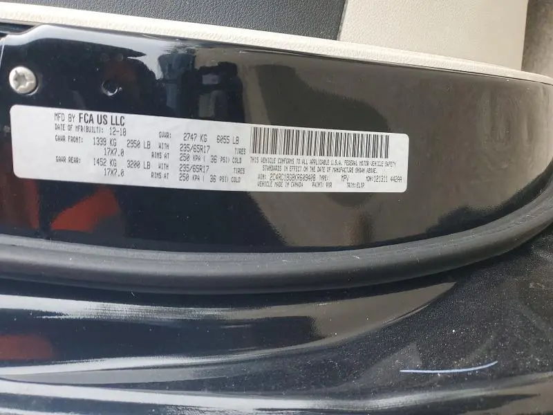 2019 CHRYSLER PACIFICA TOURING L  