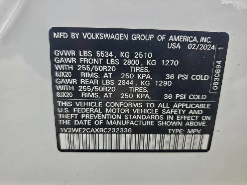 2024 VOLKSWAGEN ATLAS CROSS SPORT SE  