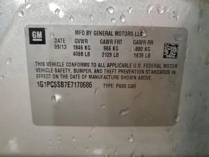 2014 CHEVROLET CRUZE LT  