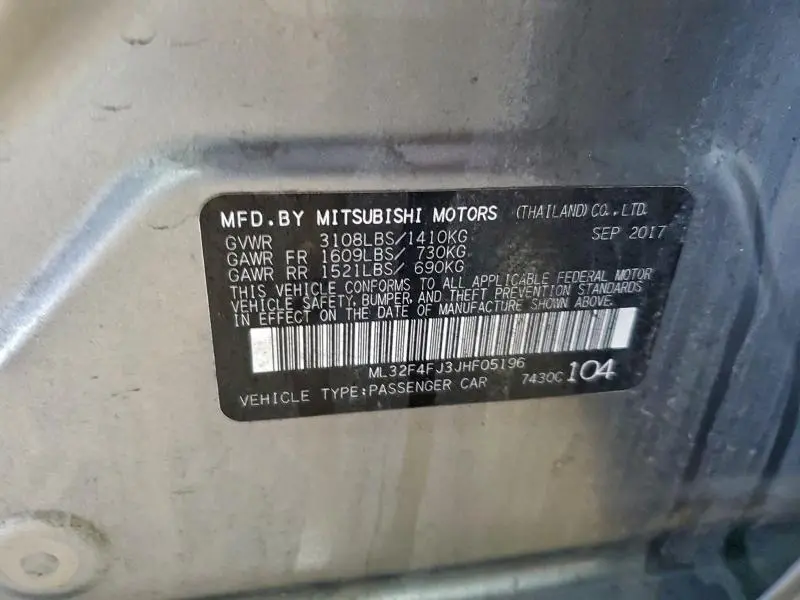 2018 MITSUBISHI MIRAGE G4 SE  