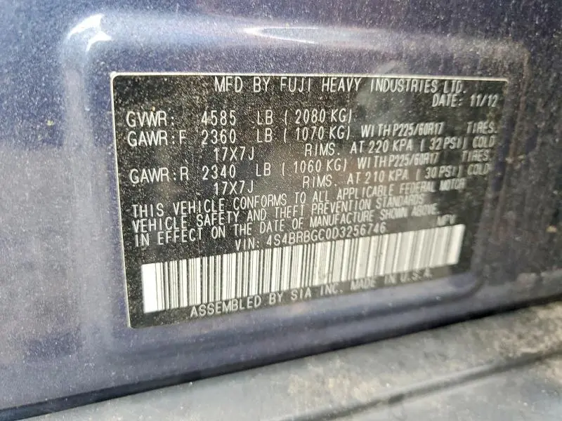 2013 SUBARU OUTBACK 2.5I PREMIUM  