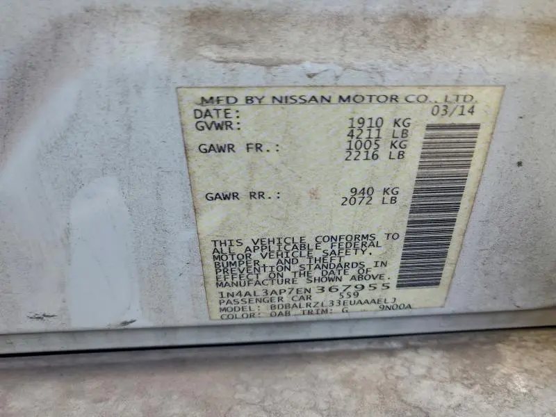 2014 NISSAN ALTIMA 2.5  