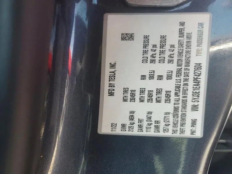 2023 TESLA MODEL 3   