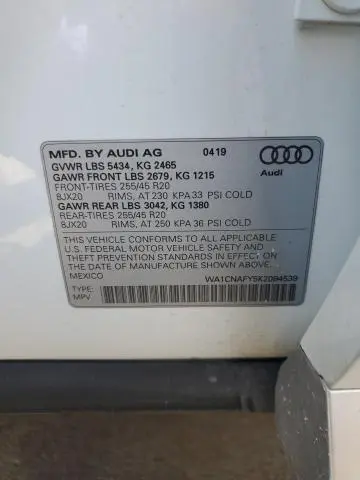 2019 AUDI Q5 PRESTIGE  