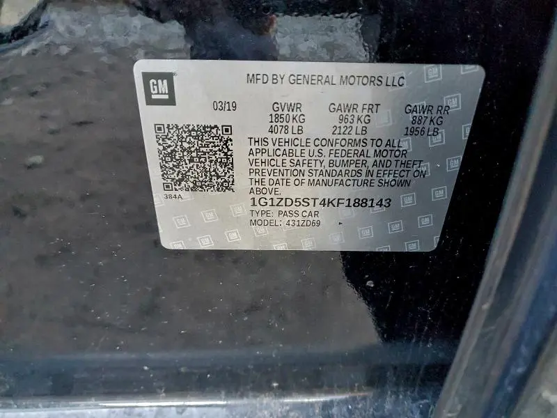 2019 CHEVROLET MALIBU LT  