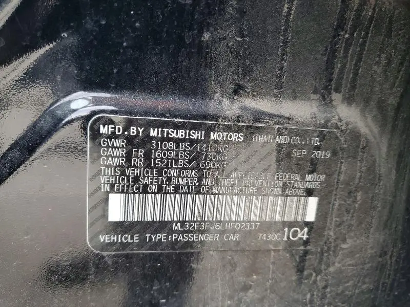 2020 MITSUBISHI MIRAGE G4 ES  