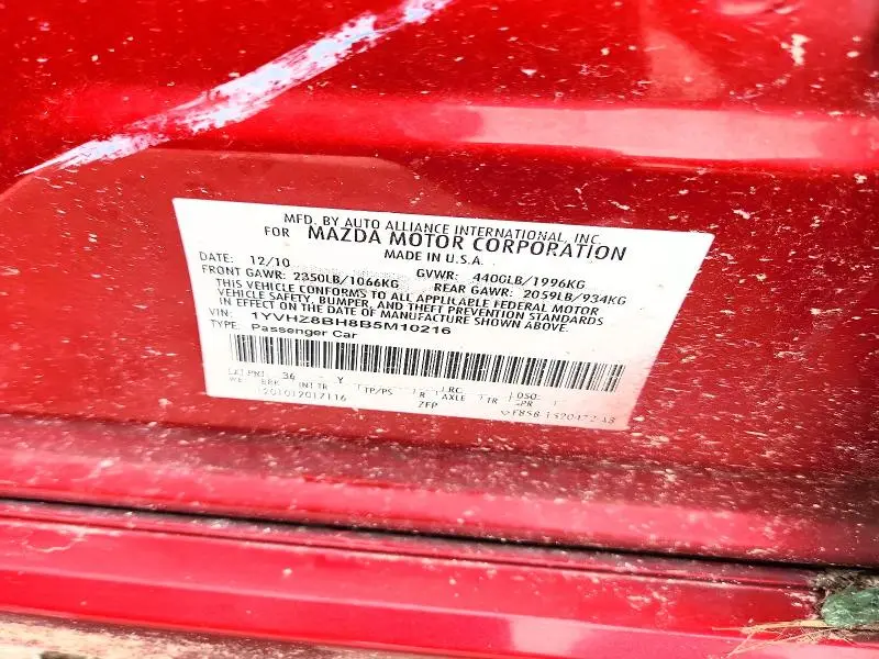 2011 MAZDA 6 I  