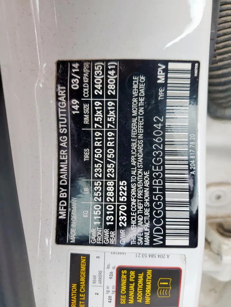 2014 MERCEDES-BENZ GLK 350  