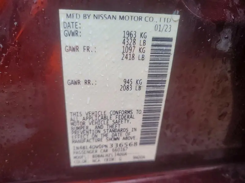 2023 NISSAN ALTIMA SV  