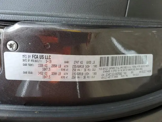 2019 CHRYSLER PACIFICA LIMITED  