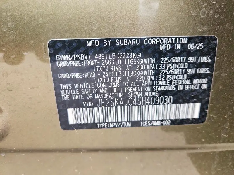 2025 SUBARU FORESTER WILDERNESS  