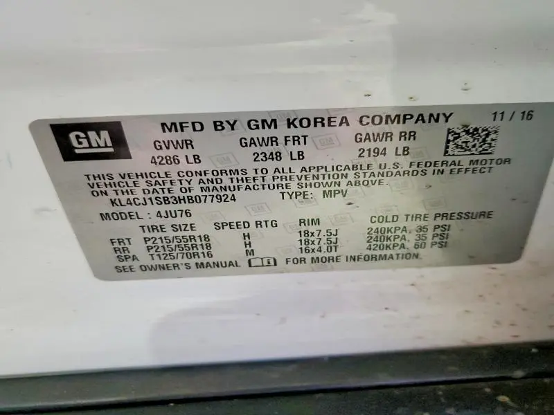 2017 BUICK ENCORE SPORT TOURING  