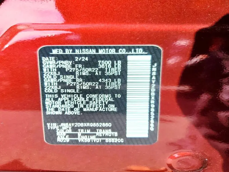 2024 NISSAN ARMADA PLATINUM  