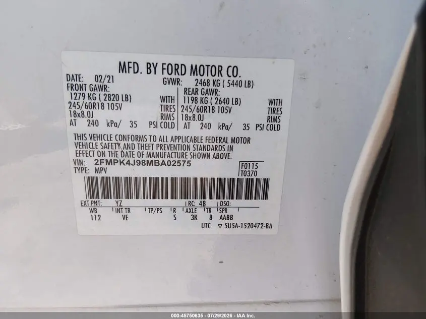 2021 FORD EDGE SEL