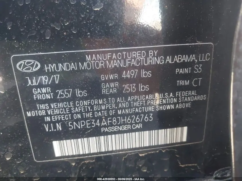 2018 HYUNDAI SONATA SEL