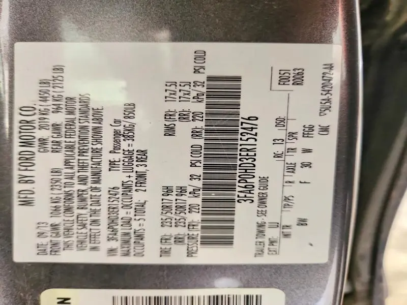 2014 FORD FUSION SE  
