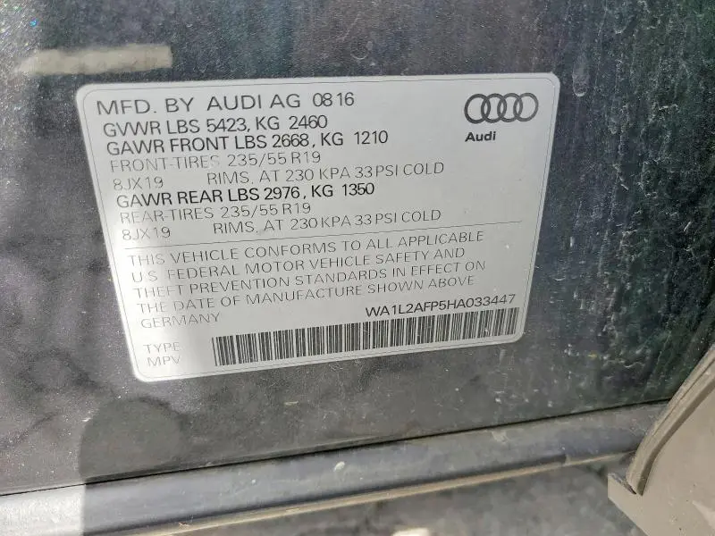 2017 AUDI Q5 PREMIUM PLUS  