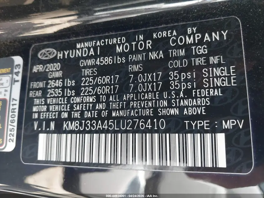 2020 HYUNDAI TUCSON VALUE