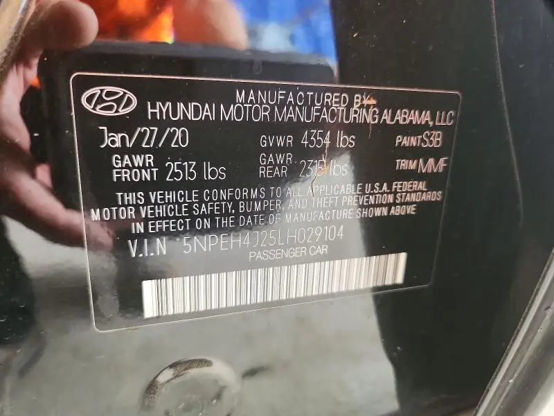 2020 HYUNDAI SONATA LIMITED  