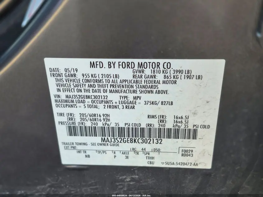 2019 FORD ECOSPORT SE