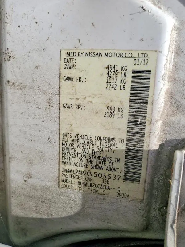 2012 NISSAN ALTIMA 2.5  